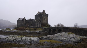 A damp Eilean Donan Castle.